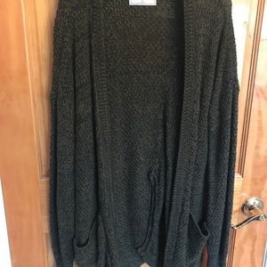 Abercrom.&Fitch green/brown long cotton cardigan L